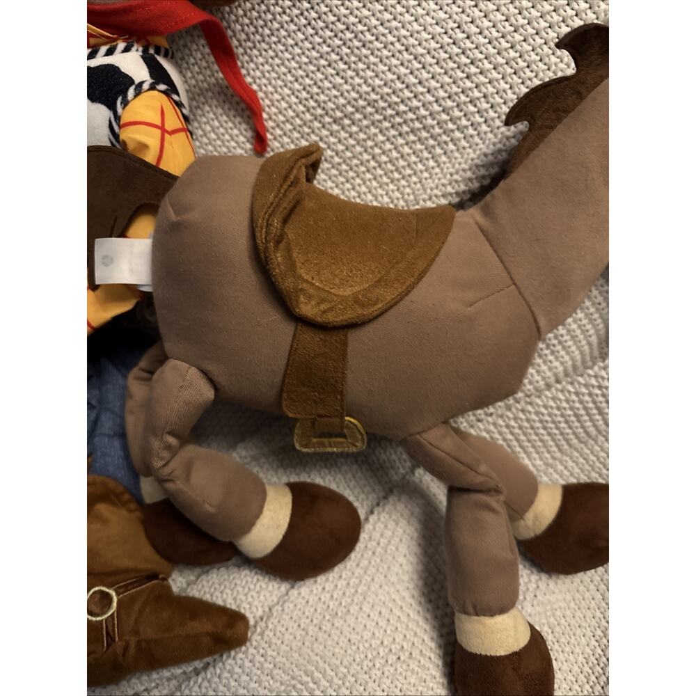 Disney Pixar Toy Story 4 Sheriff Woody Large 24" & Bullseye Horse Plush Lot - Picture 3 of 7